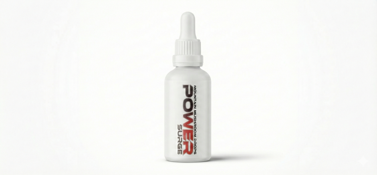 30ml Bottle of Power Surge liquid cordyceps mushroom